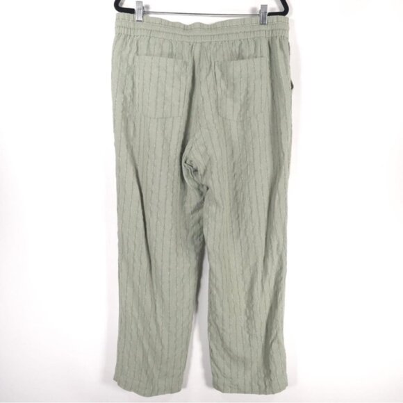 Soft Surroundings LINEN Blend Straight Leg Elastic Waist Drawstring Pants LARGE - Picture 2 of 10